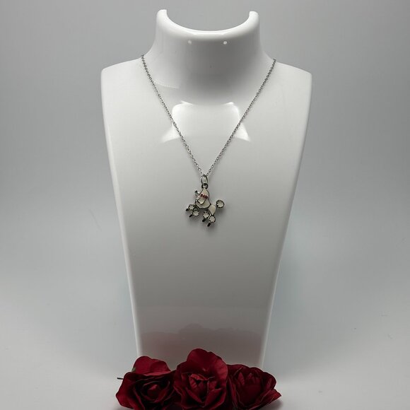 Vintage White Poodle Necklace - Picture 1 of 7